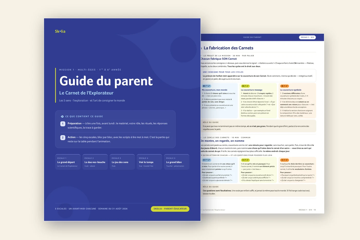 La couverture du guide du parent de la mission 1